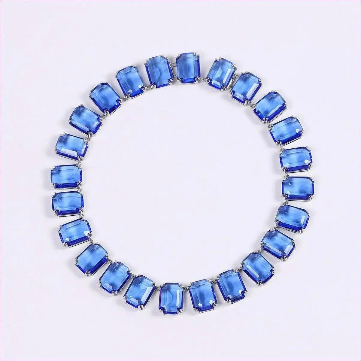 Zircon Necklace Square and Matching Earrings Jewelry Set - Pleasures and Sins